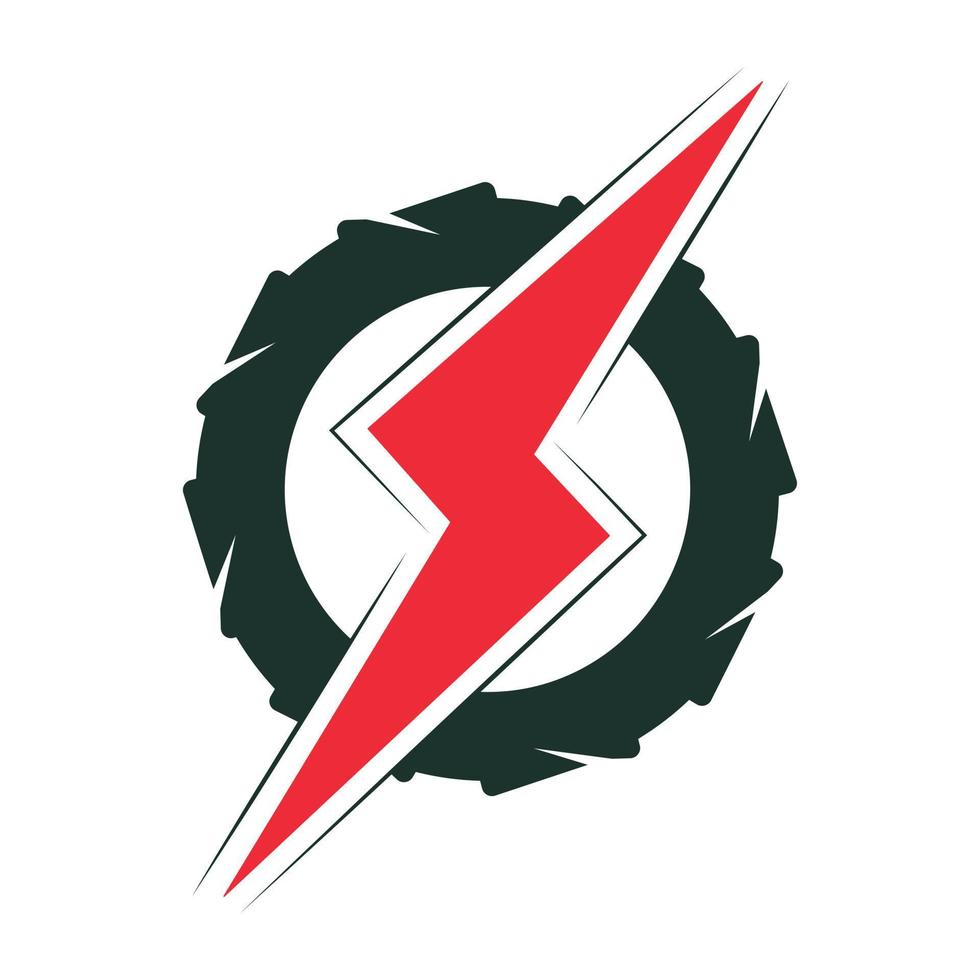 Tyre and bolt logo design. Speed Tires thunder logo concept. vector