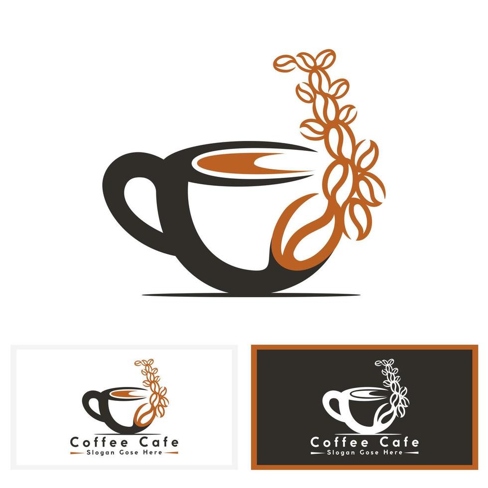 Simple modern coffee and cafe logo design template. Coffee logo concept design. vector