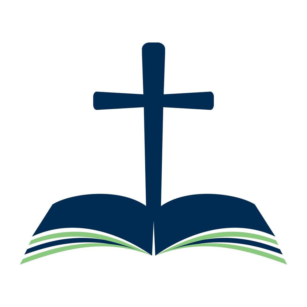 Bible Cross Logo concept design. Christine Church cross logo. vector