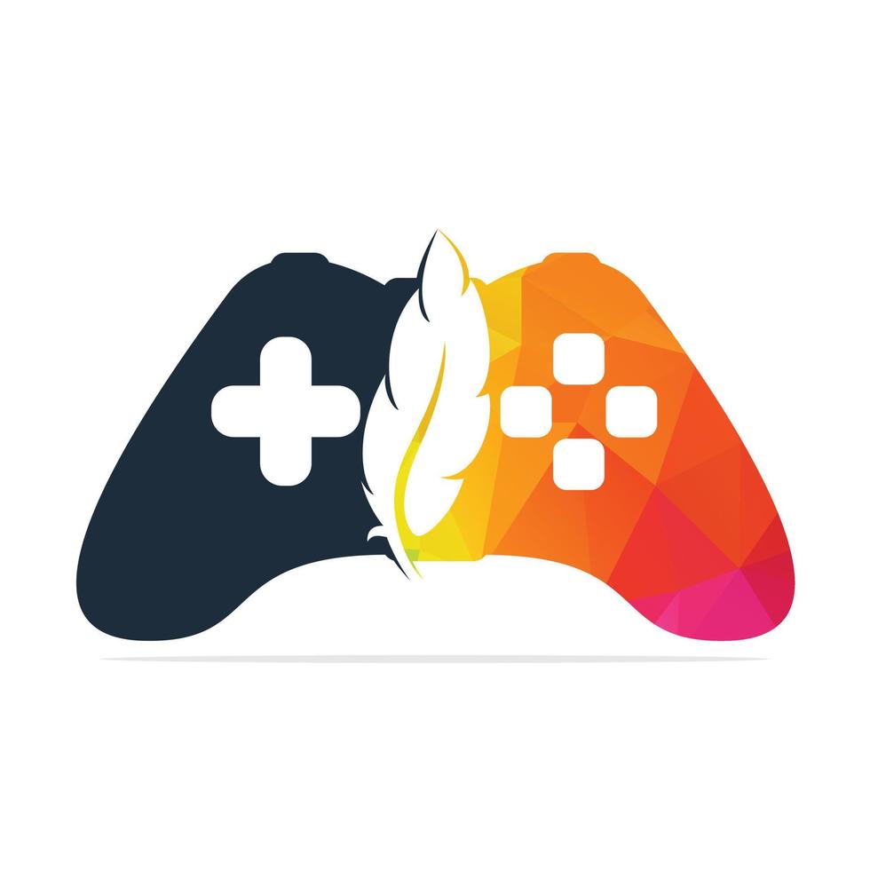 Joystick feather or device controller logo. Game Logo Design, Game Joystick Icon. vector