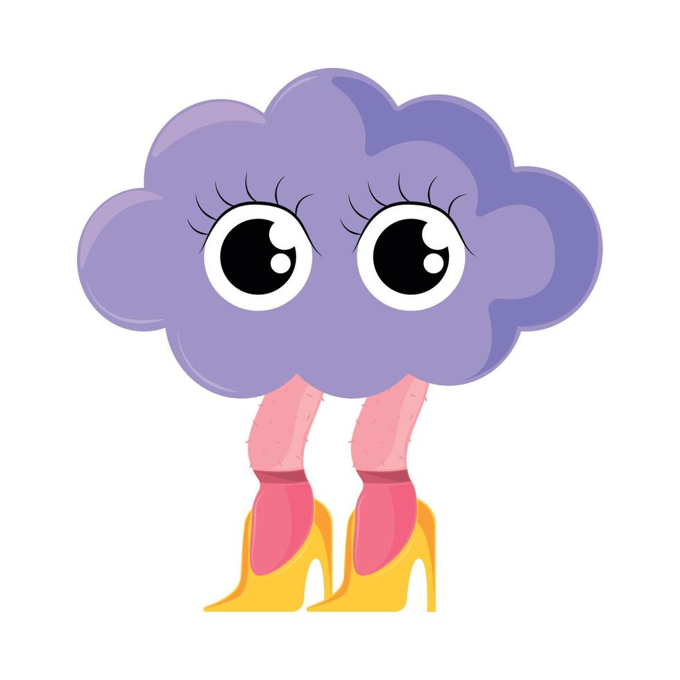 cloud and legs 90s modern style vector