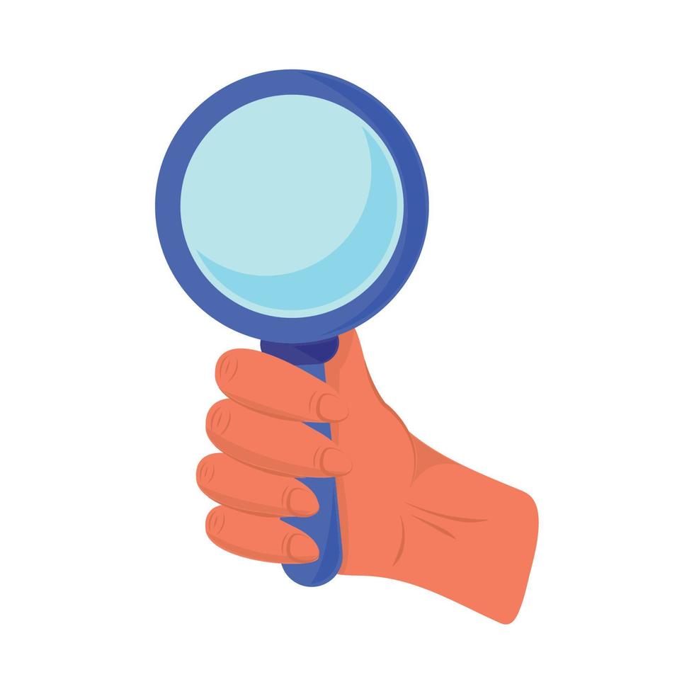 hand with magnifier icon vector