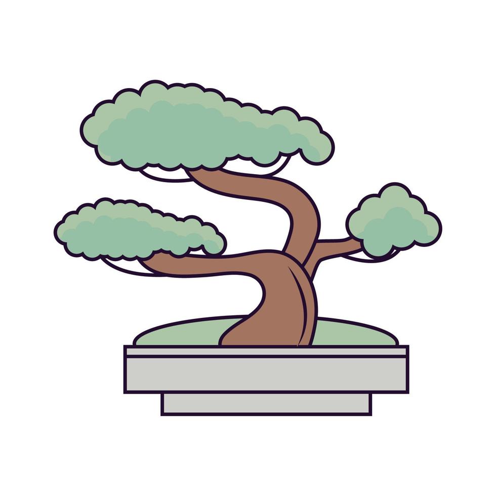 icono de árbol bonsái vector