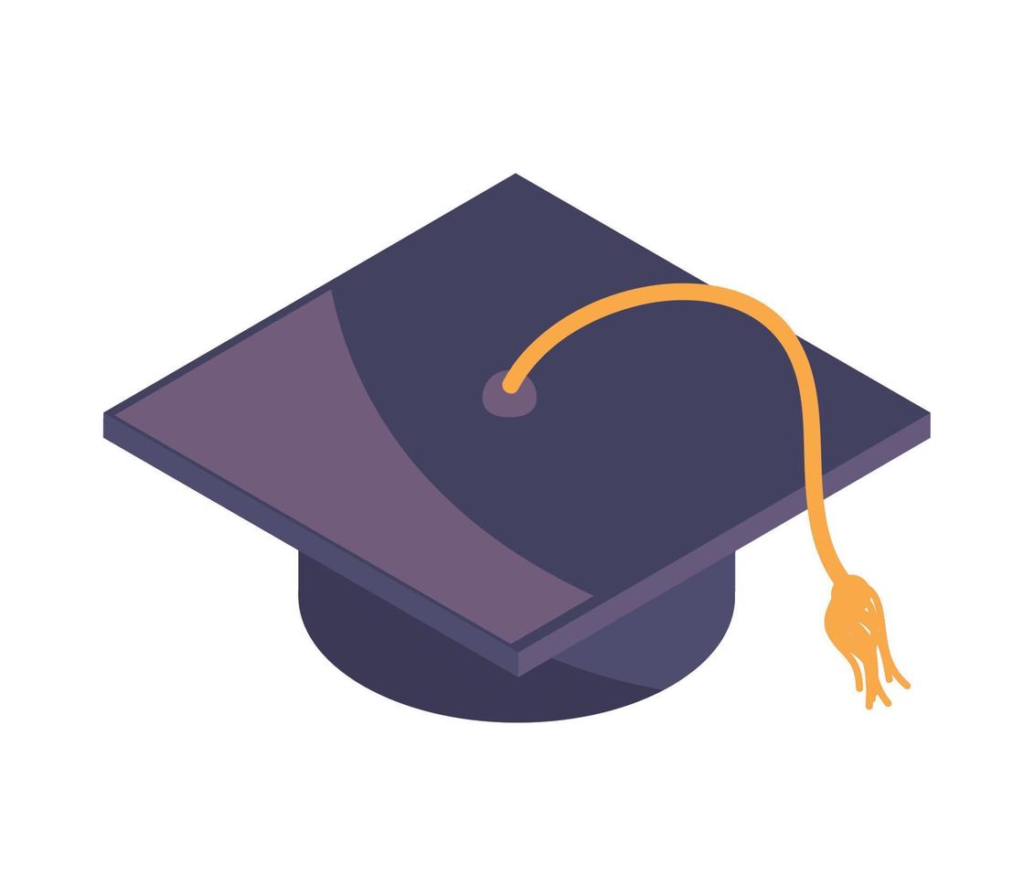 isometric graduation cap vector