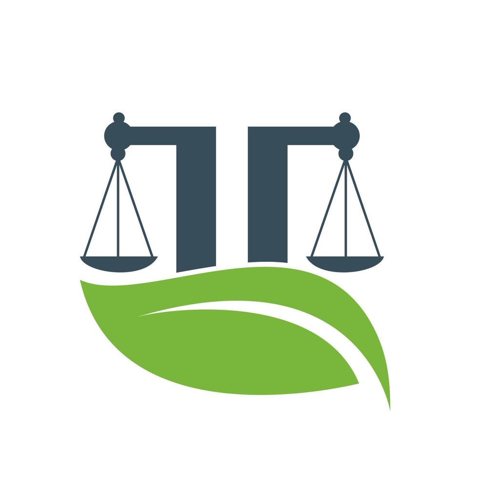 Nature Law Firm Logo design template. Green Scales logo concept. vector