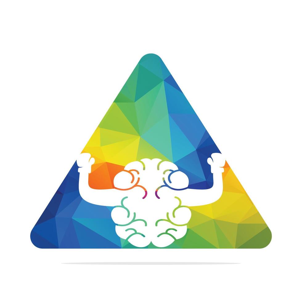 diseño de concepto de logotipo de boxeo cerebral. diseño vectorial del logotipo del cerebro de potencia. vector