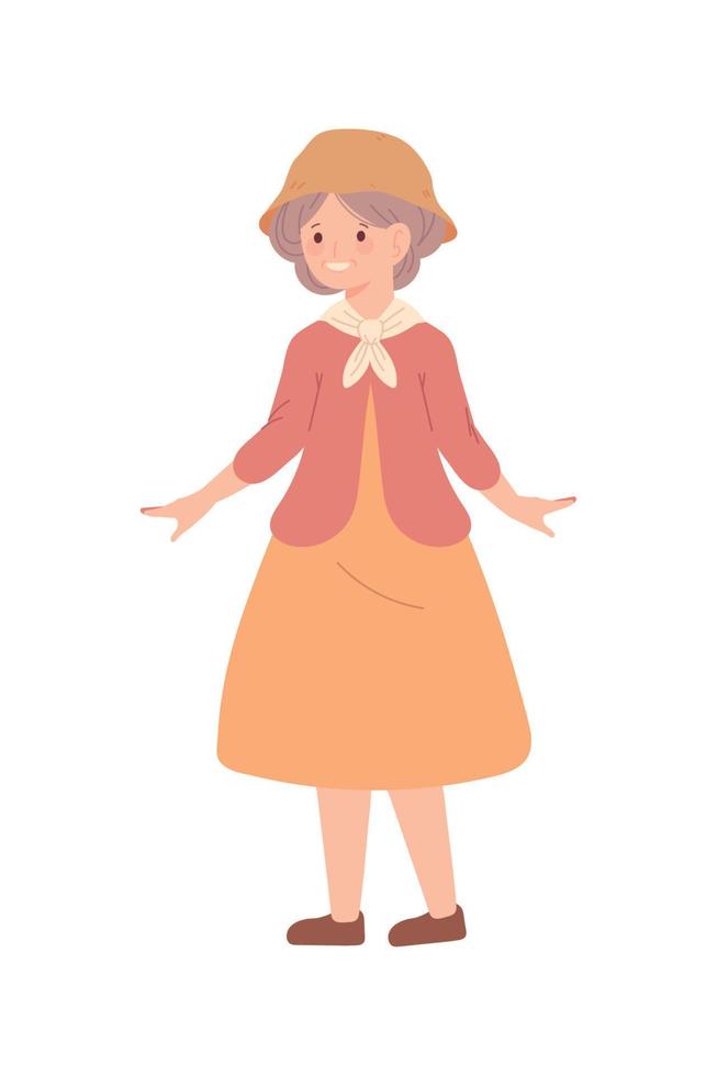 korean grandmother character vector