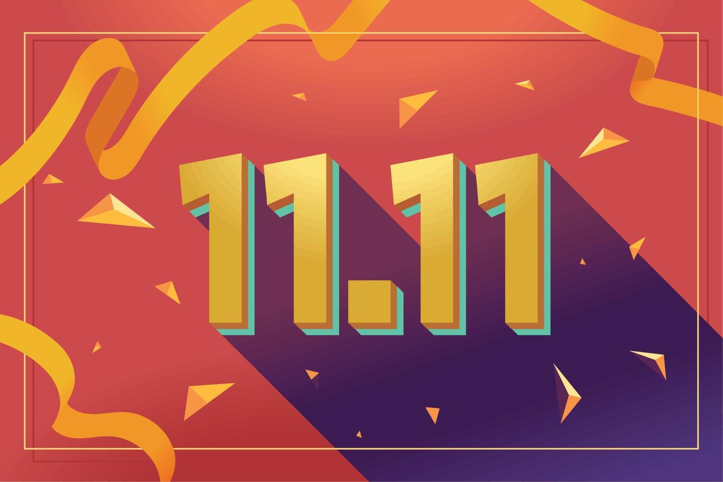 11 11 shopping day, promotion vector
