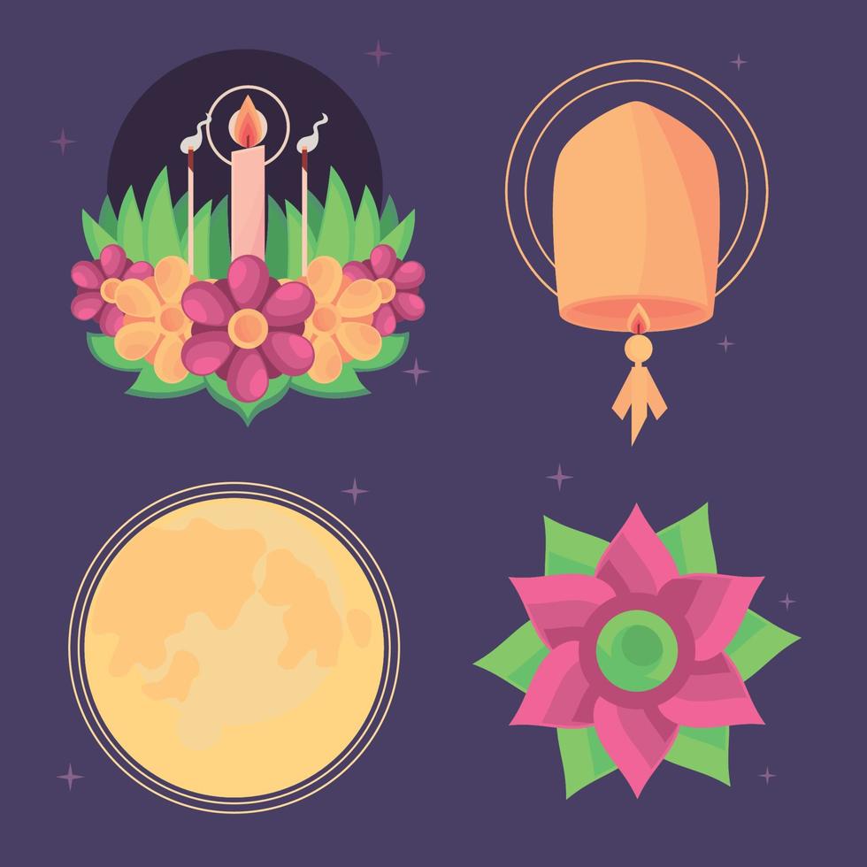 loy krathong thai vector