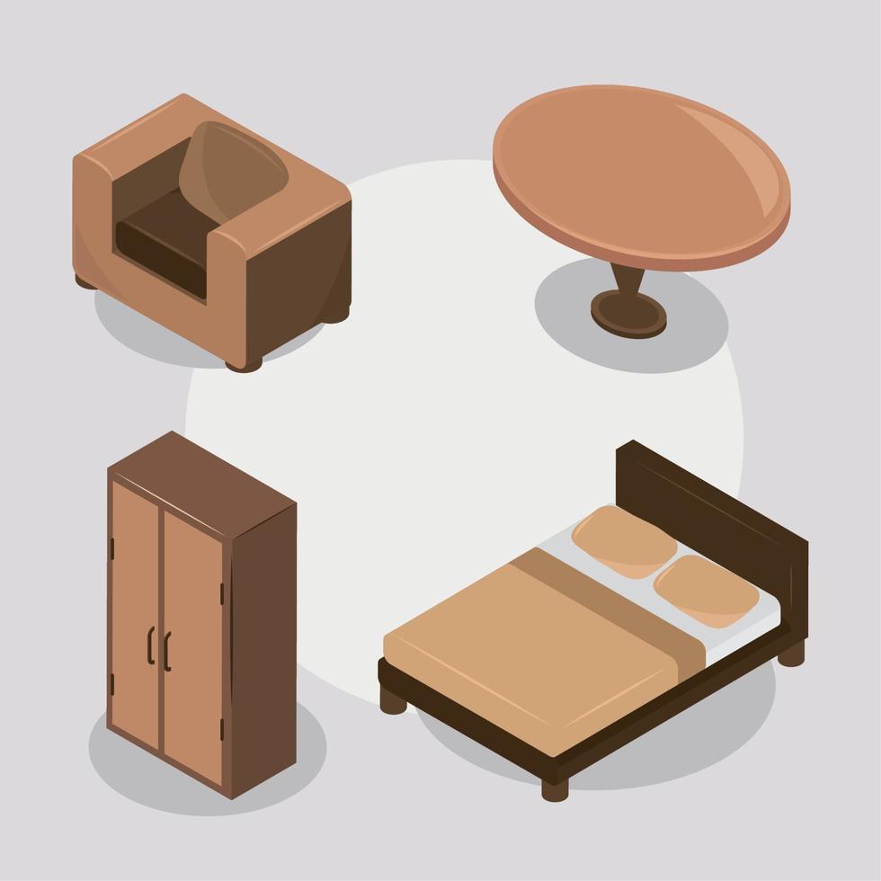 set of isometric house vector