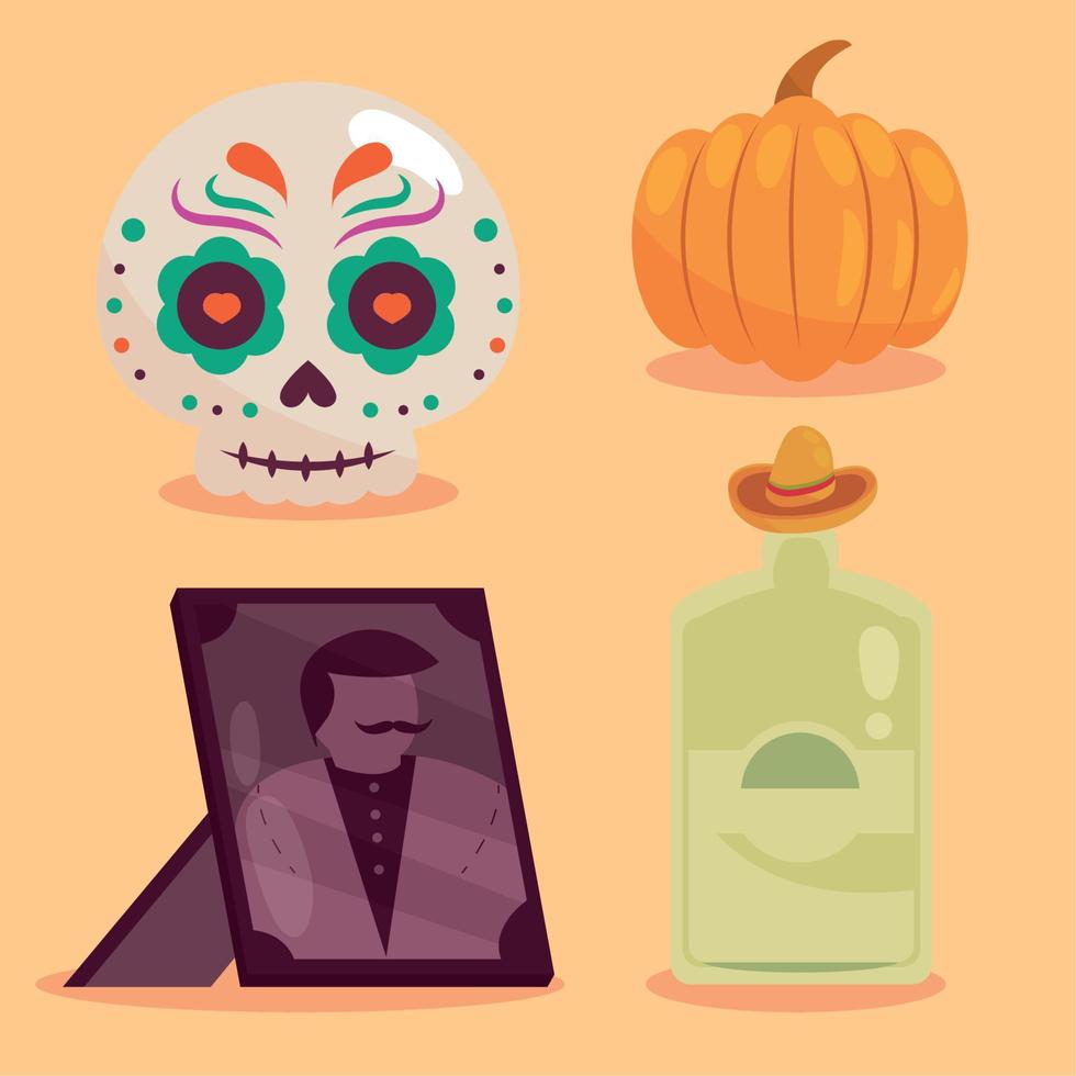 conjunto de dia de los muertos vector