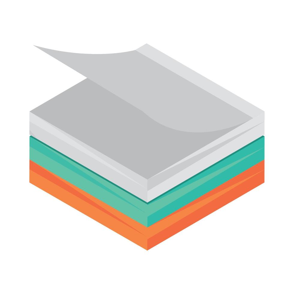 isometric memo pad vector