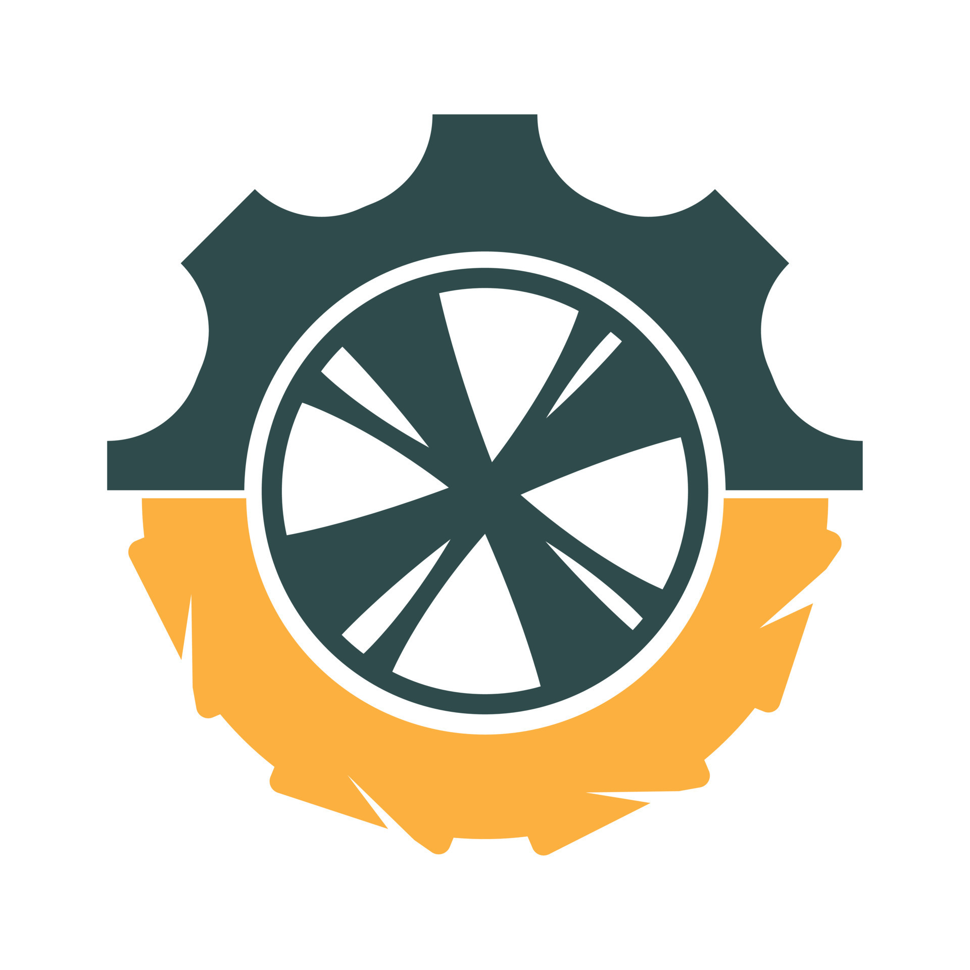wheel and gear logo combination. Tire and gear icon vector logo design