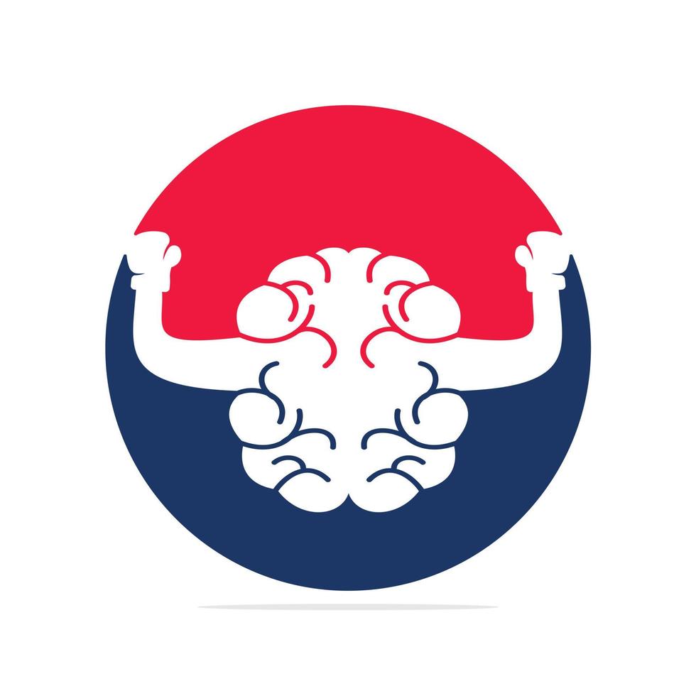 Brain boxing logo concept design. Power brain logo vector design.