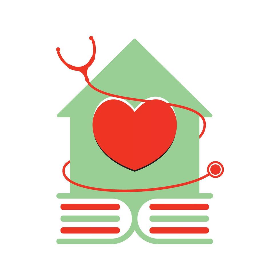 Home medical book vector logo design. Medical study logo design concept.