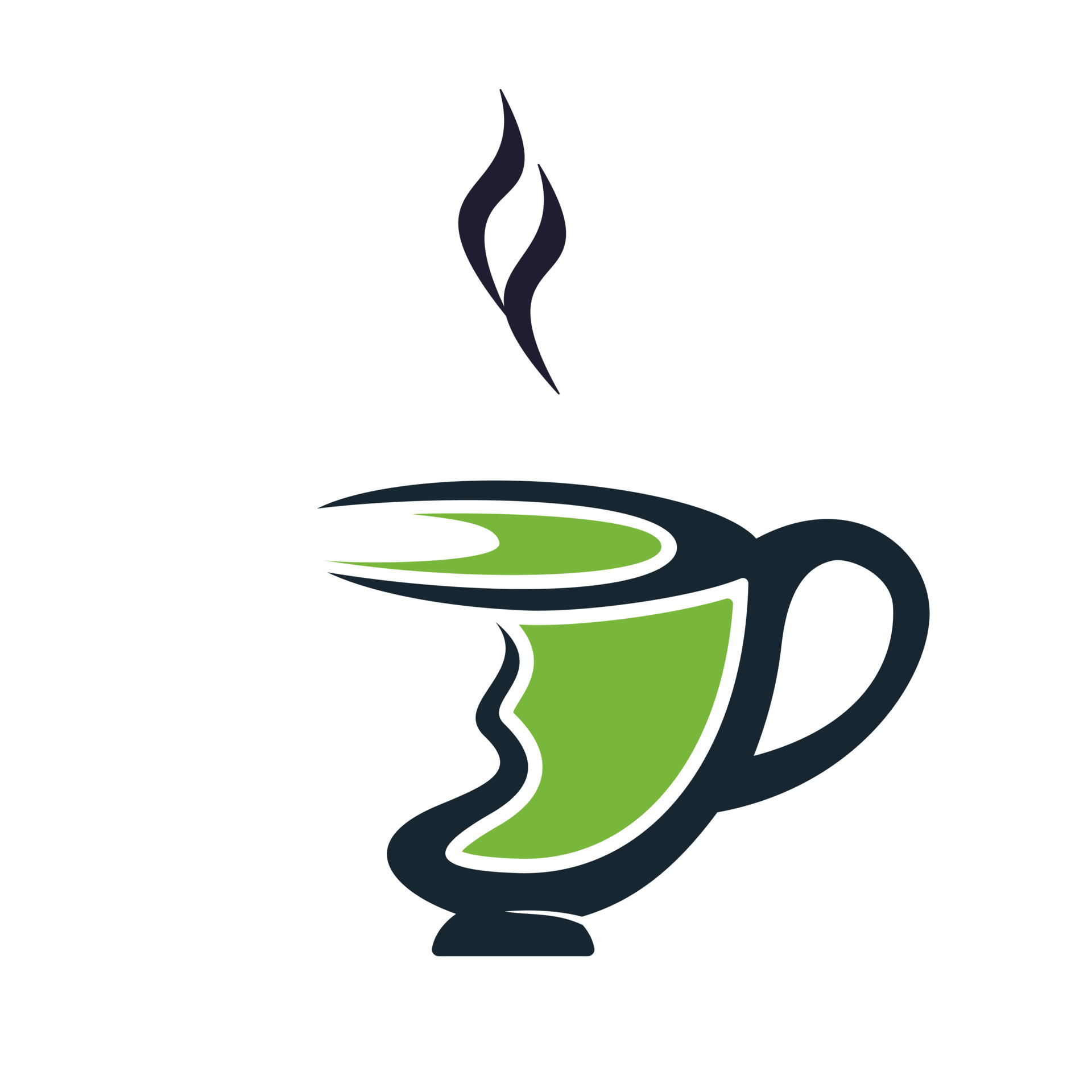 Green tea logo design template. Fresh green Tea cup logo vector design
