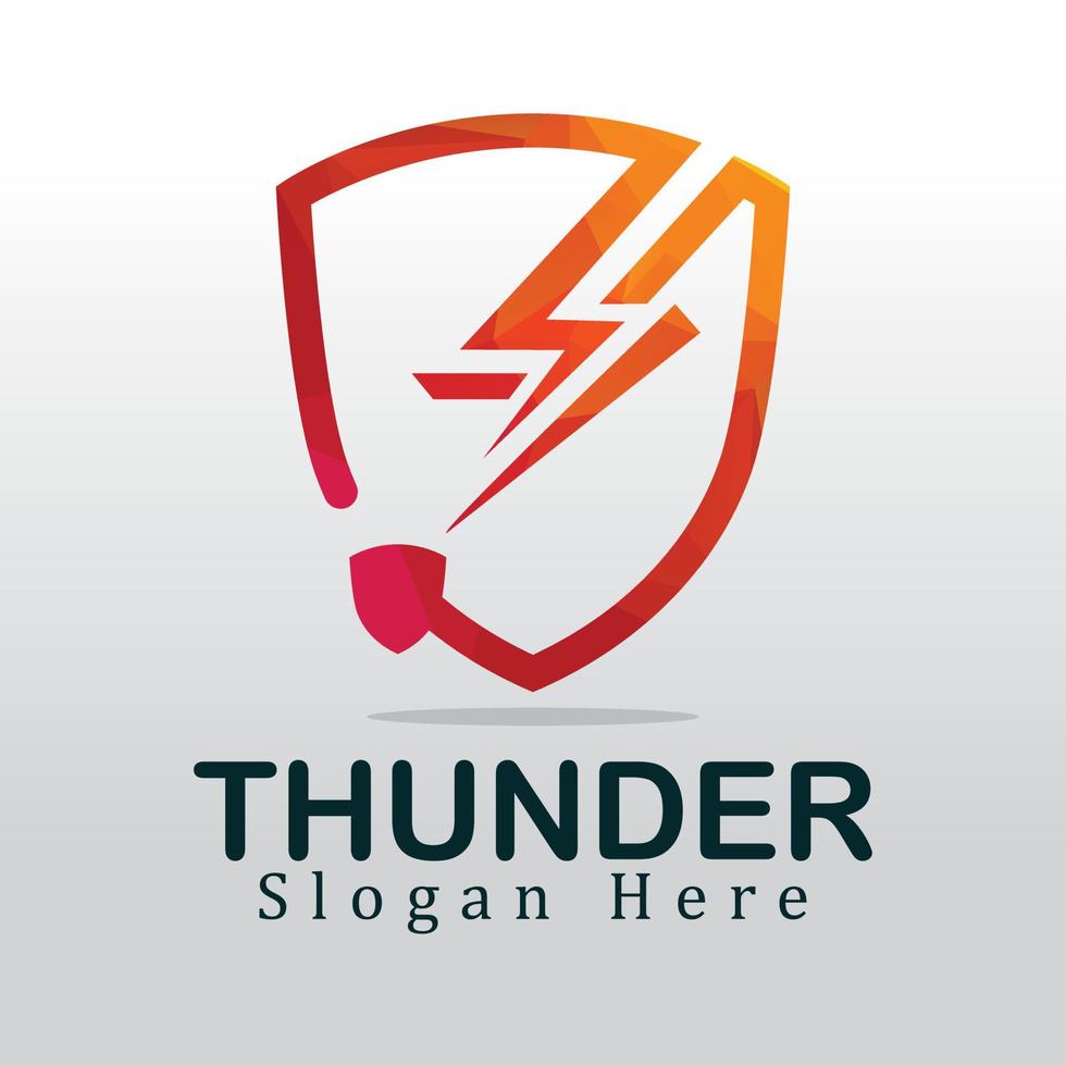 Lightning bolt logo concept. lightning thunderbolt electricity logo design template vector