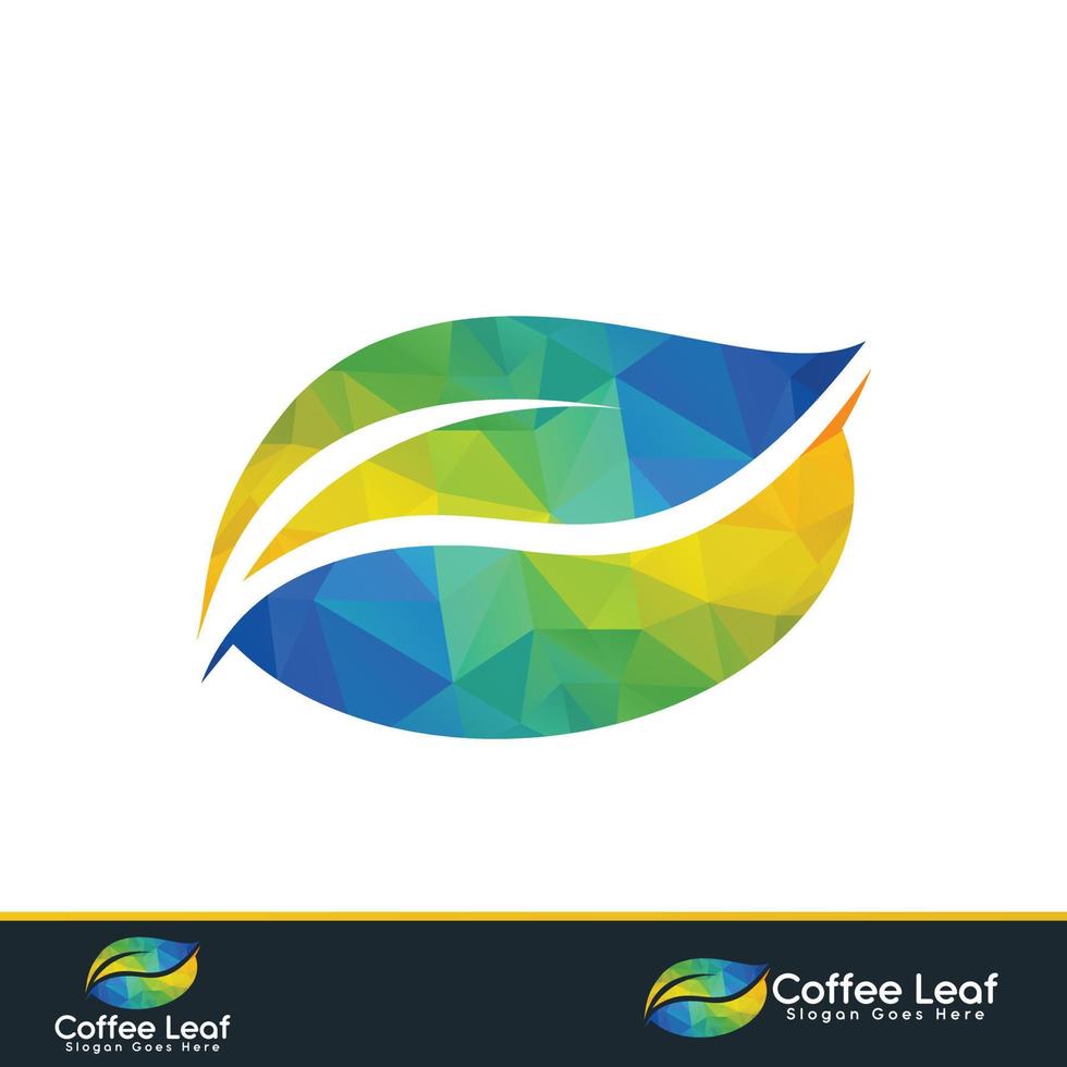 Green Coffee and Tea Logo Design. Organic coffee template for logo. vector
