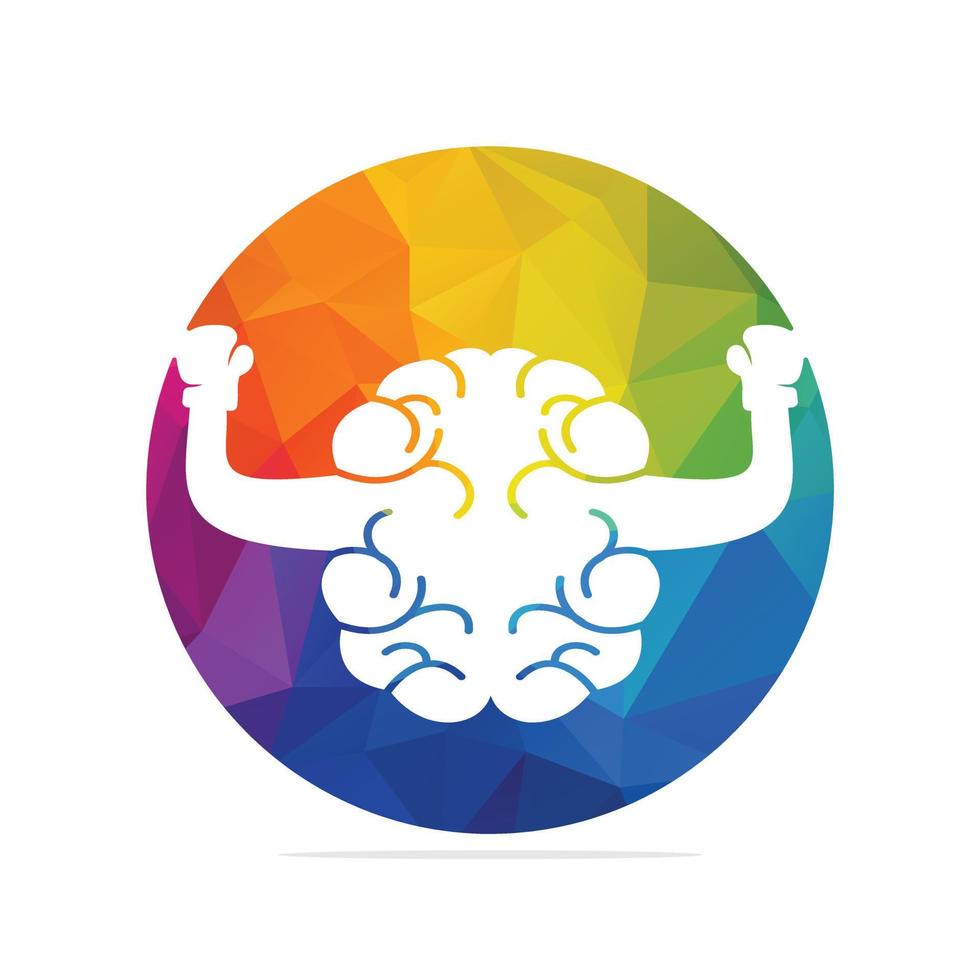 Brain boxing logo concept design. Power brain logo vector design.