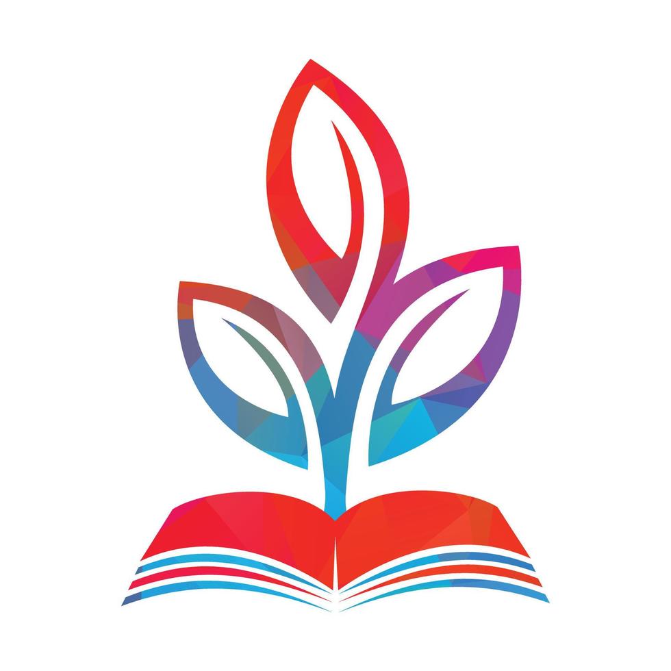 Book Tree Vector Template Design. Educational Tree On Book Template..