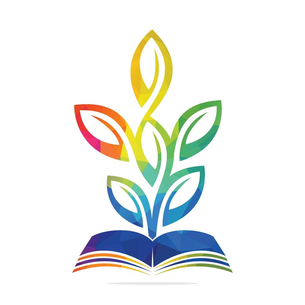 Book Tree Vector Template Design. Educational Tree On Book Template..