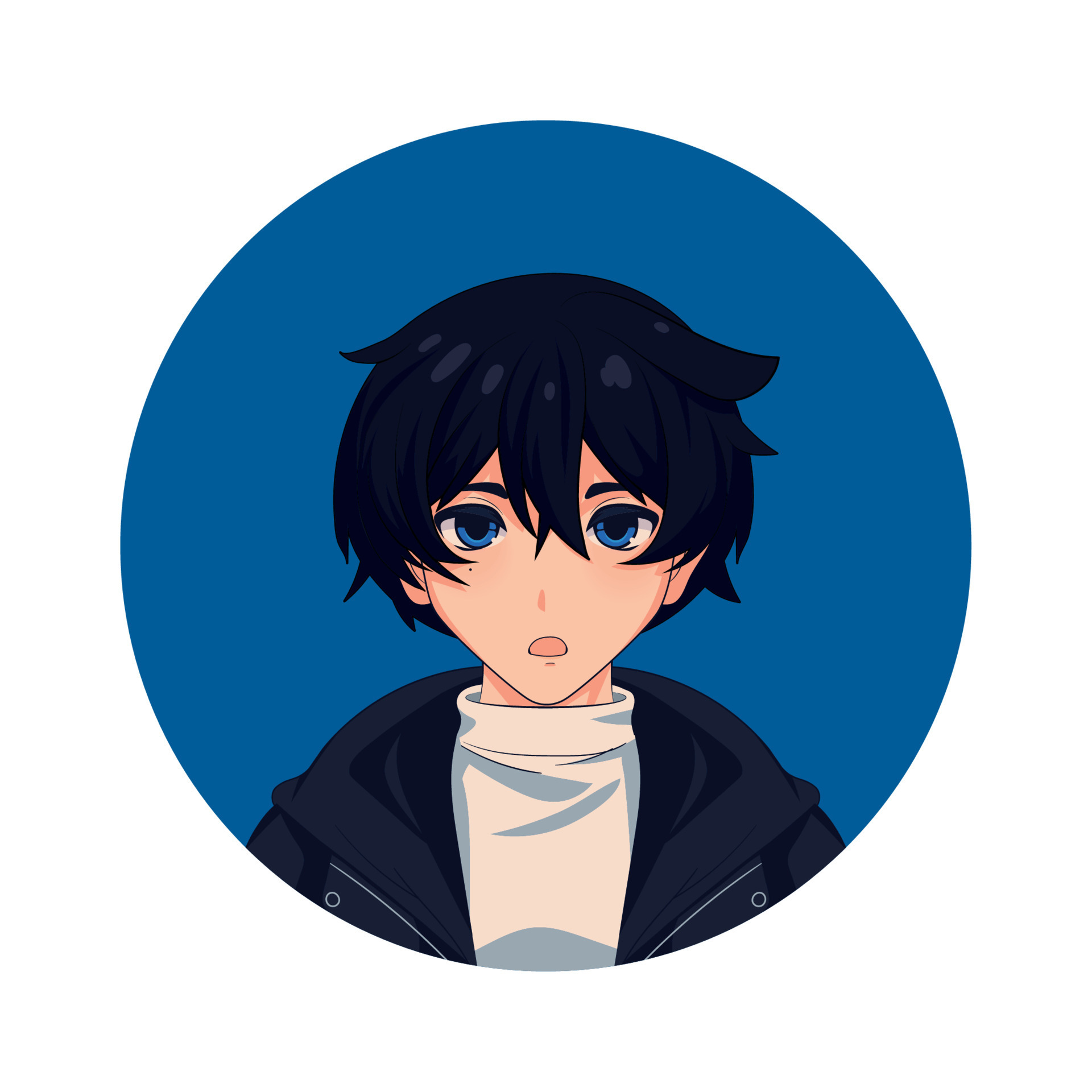 Boy anime male manga cartoon icon. Vector graphic, Stock vector