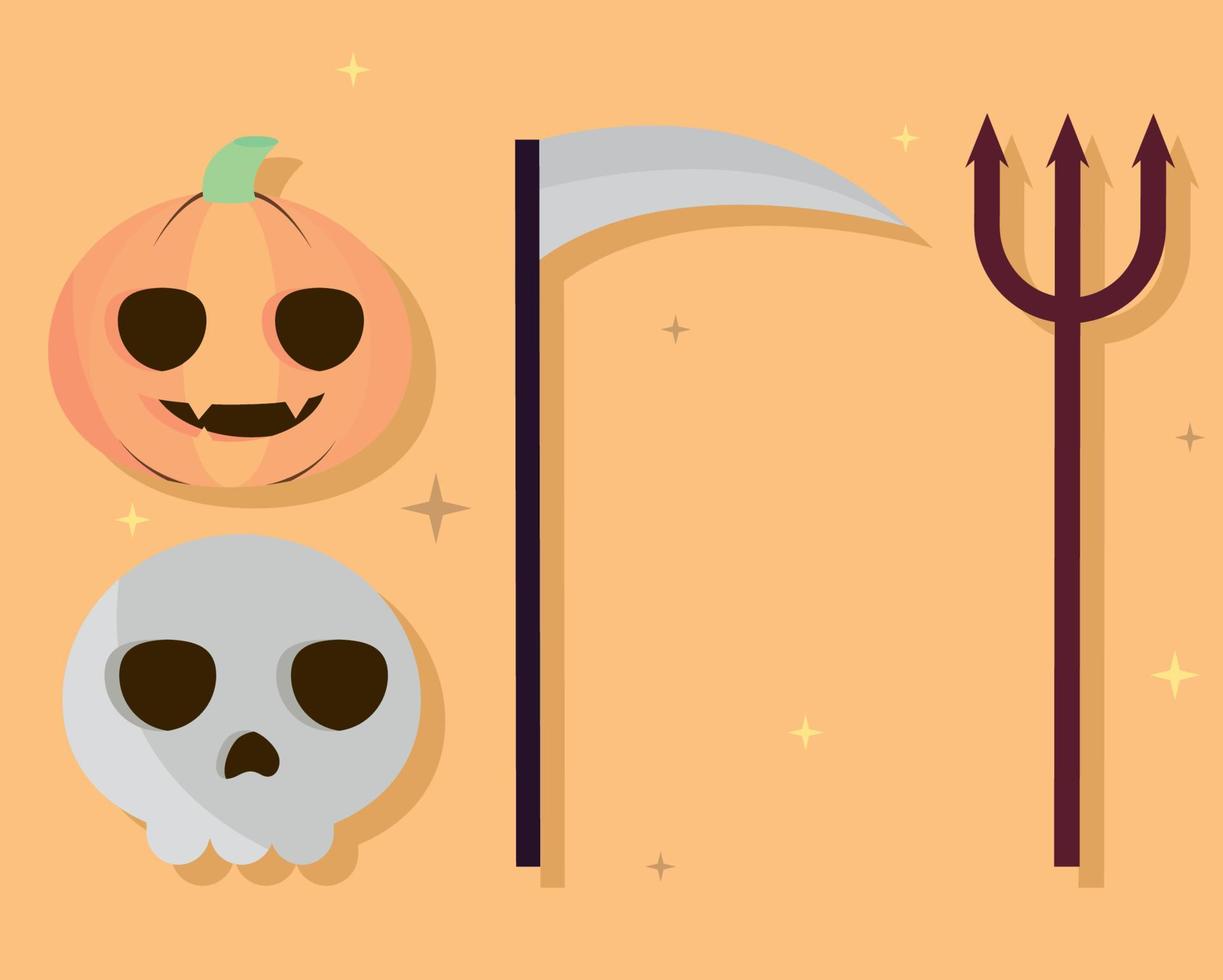 icons set of halloween vector