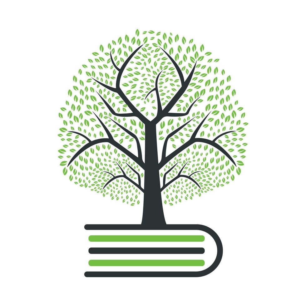 diseño de plantilla de vector de árbol de libro. árbol educativo en la plantilla..