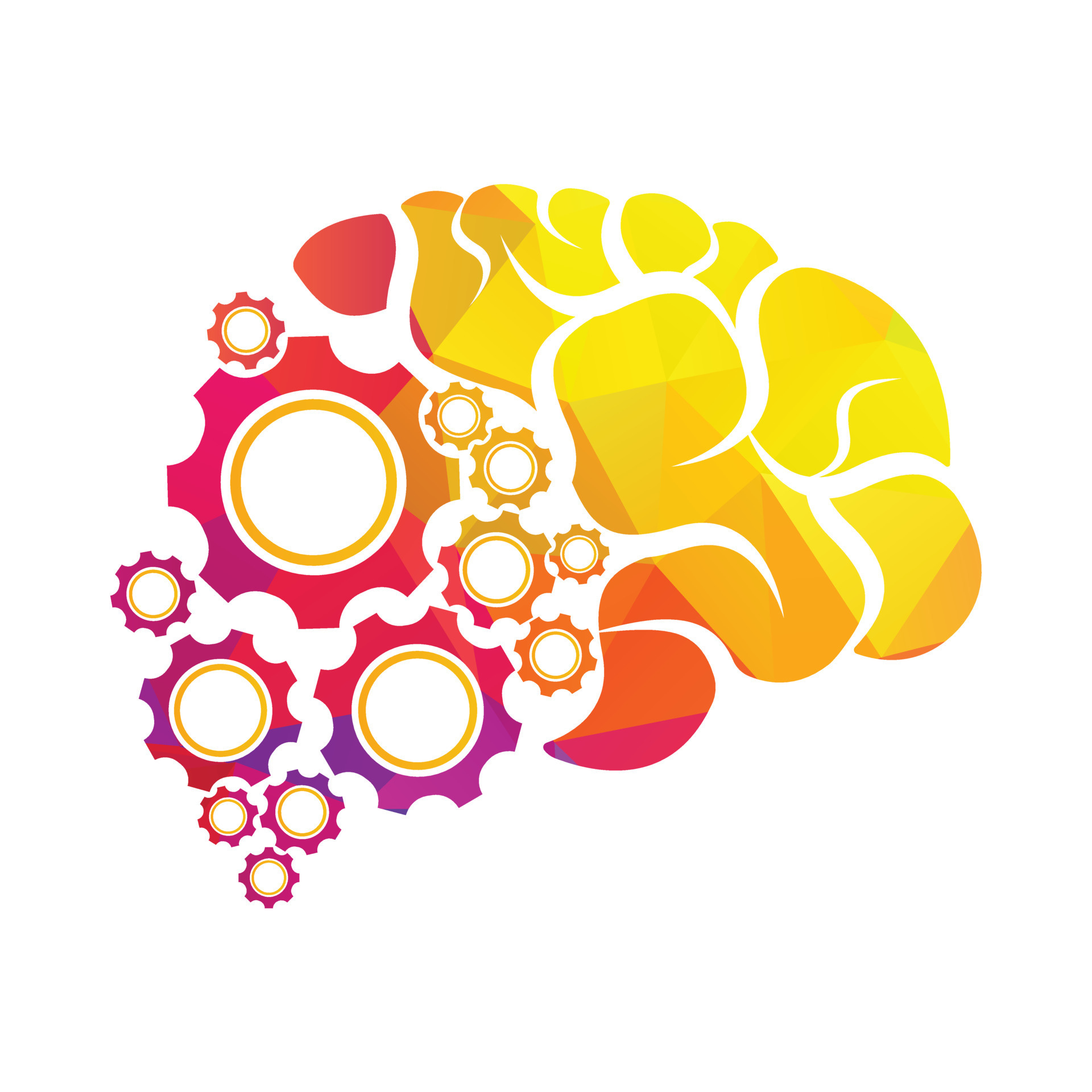 Yellow Creative Brain, Creative, Digital Brain, Human PNG