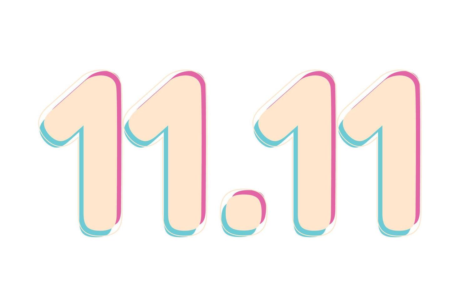 11 11 shopping day concept vector