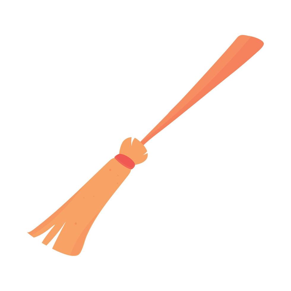 wooden broom icon vector