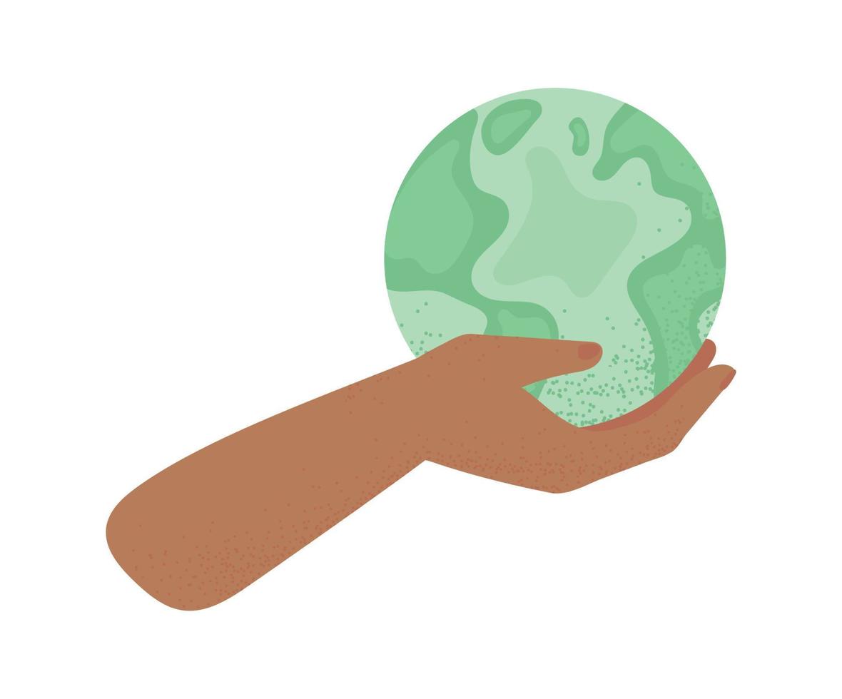 hand with green world vector