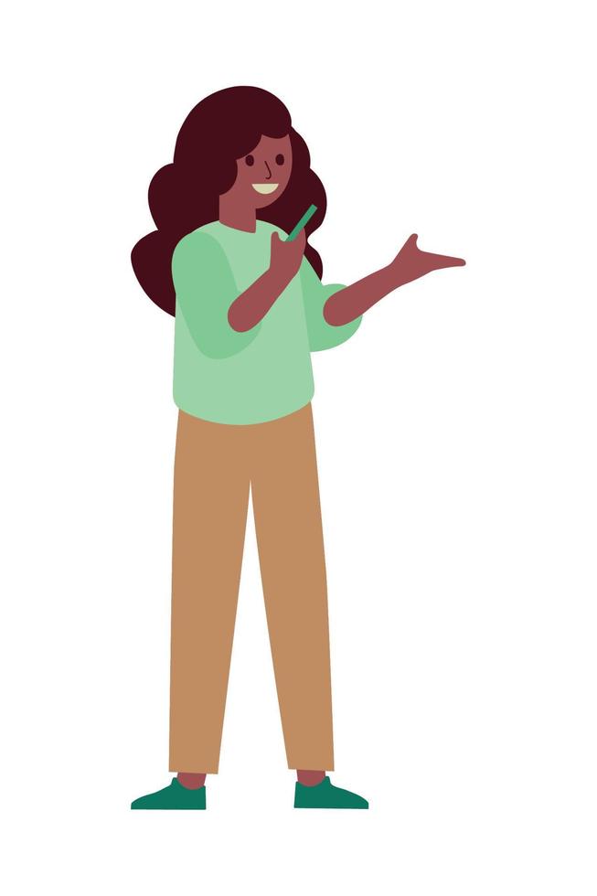 woman using smartphone vector