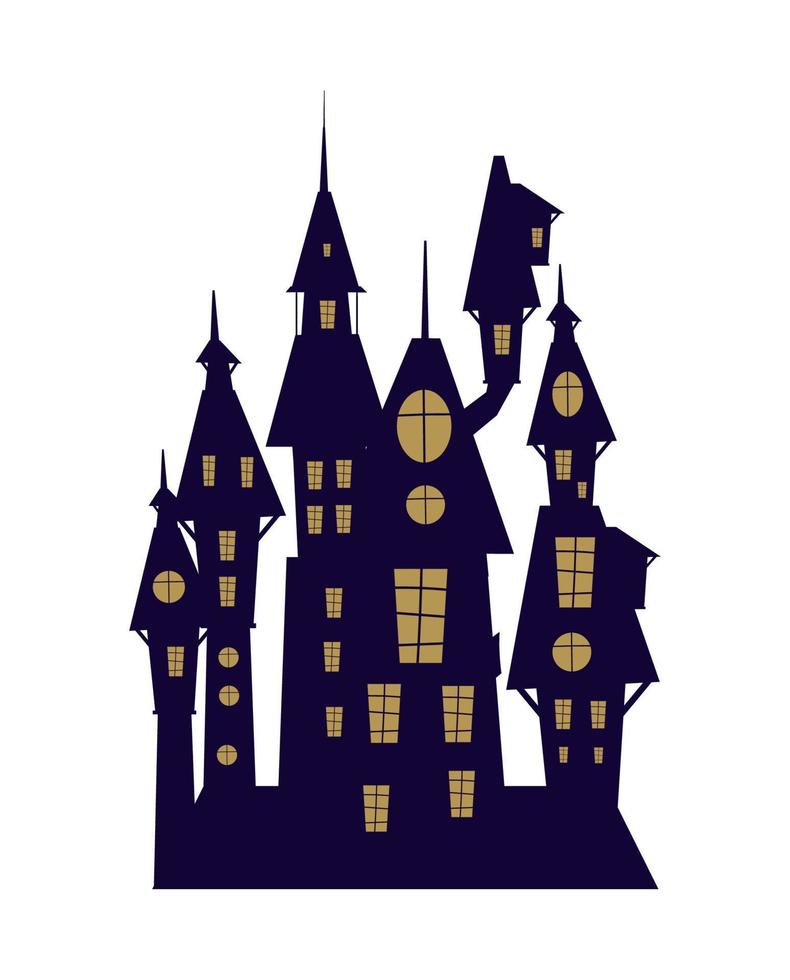 halloween creepy castle vector
