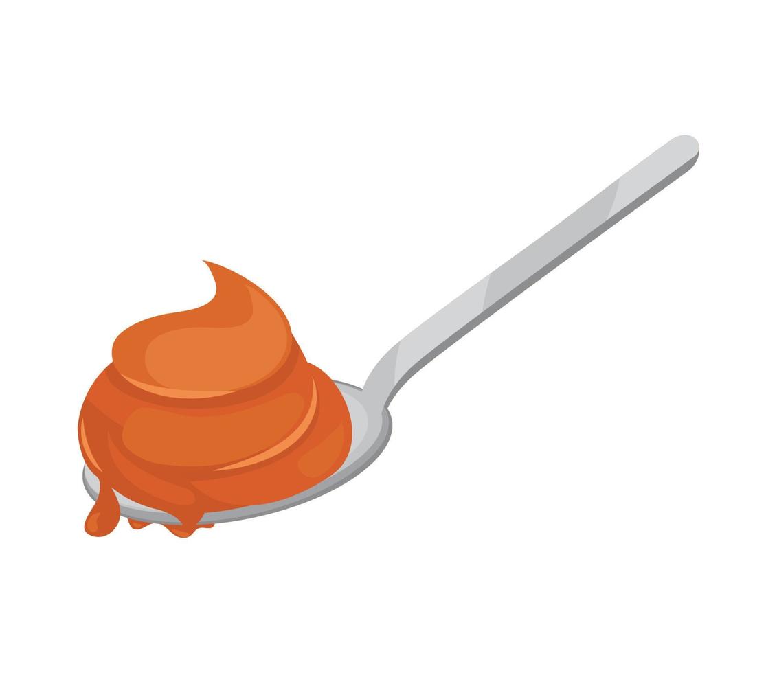 caramel in spoon vector