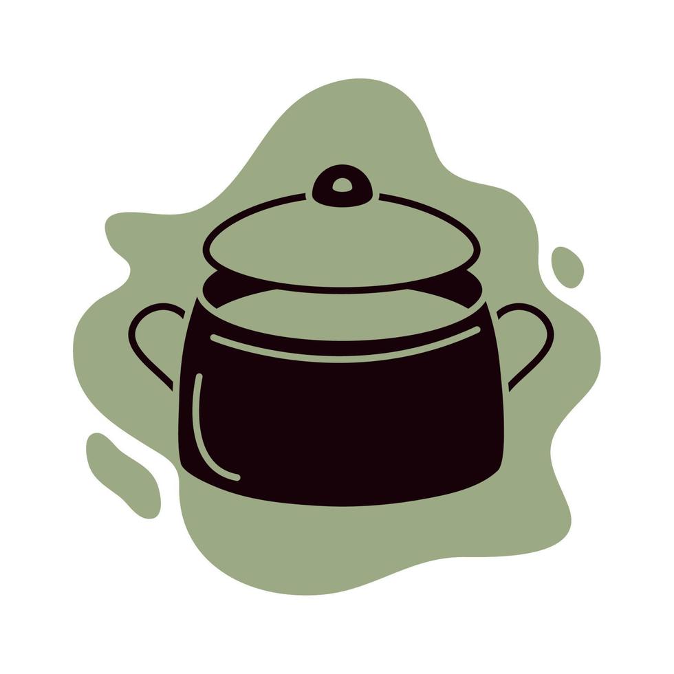 icono de olla para cocinar vector