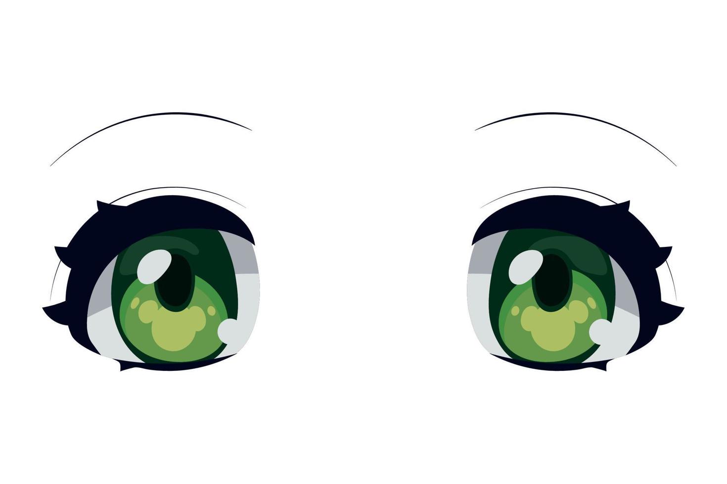 anime ojos verdes vector