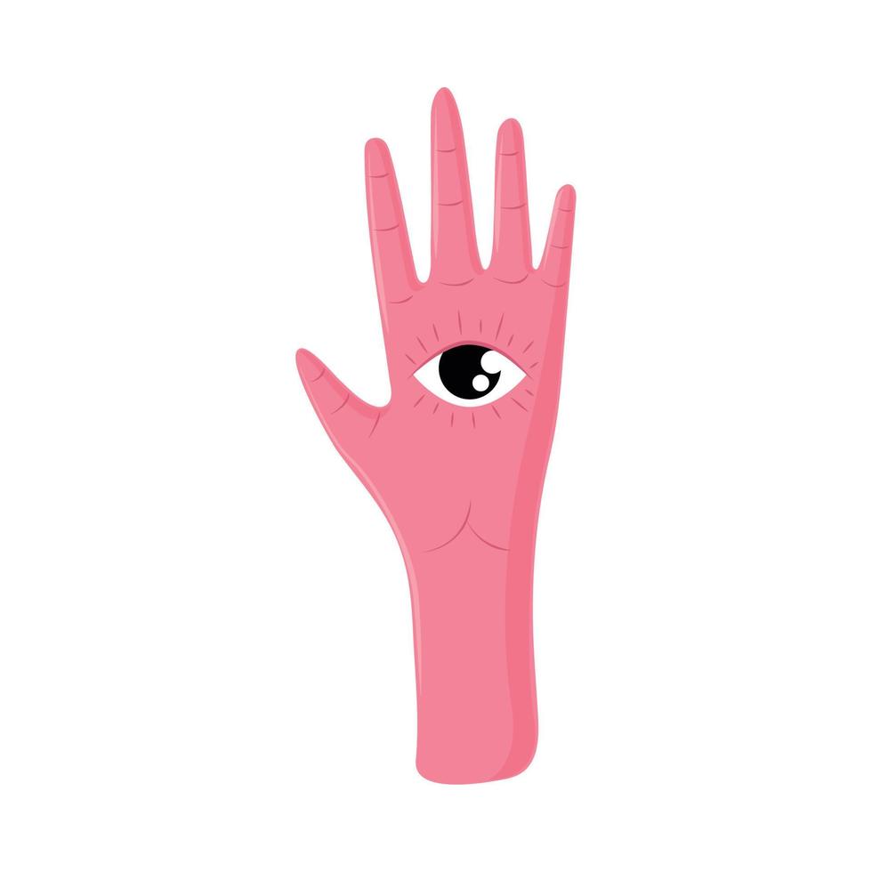 mano con ojo 90s moderno vector