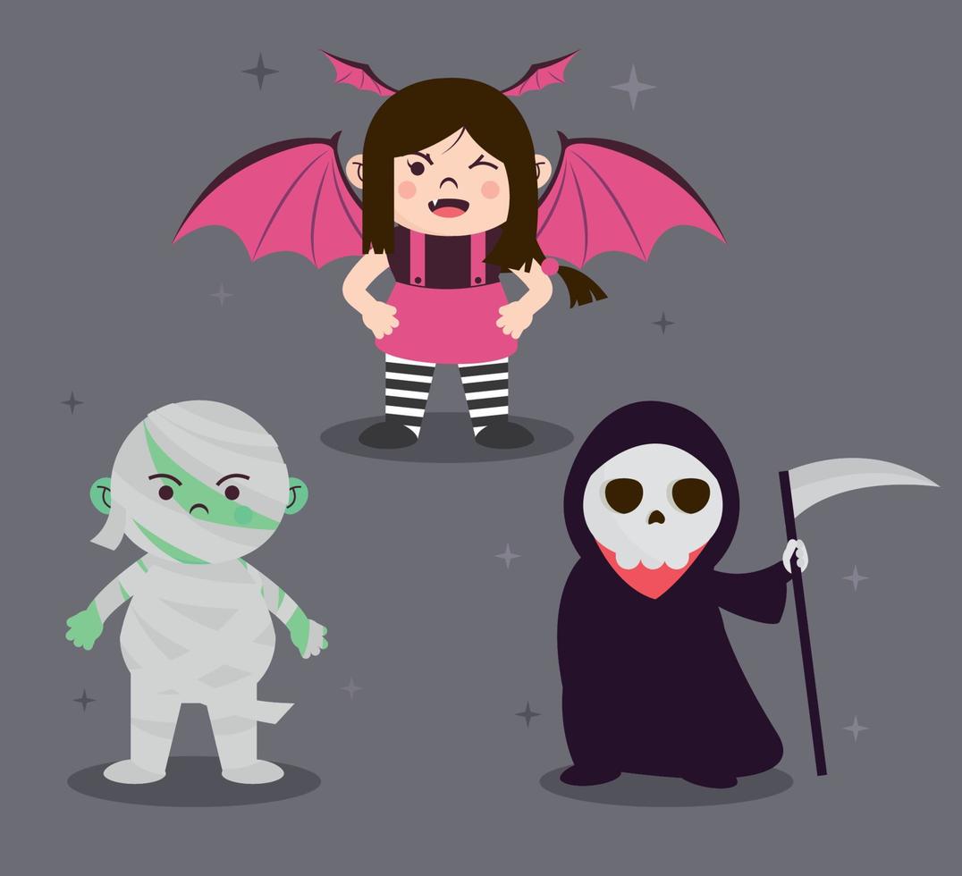 colección de iconos personaje de halloween vector