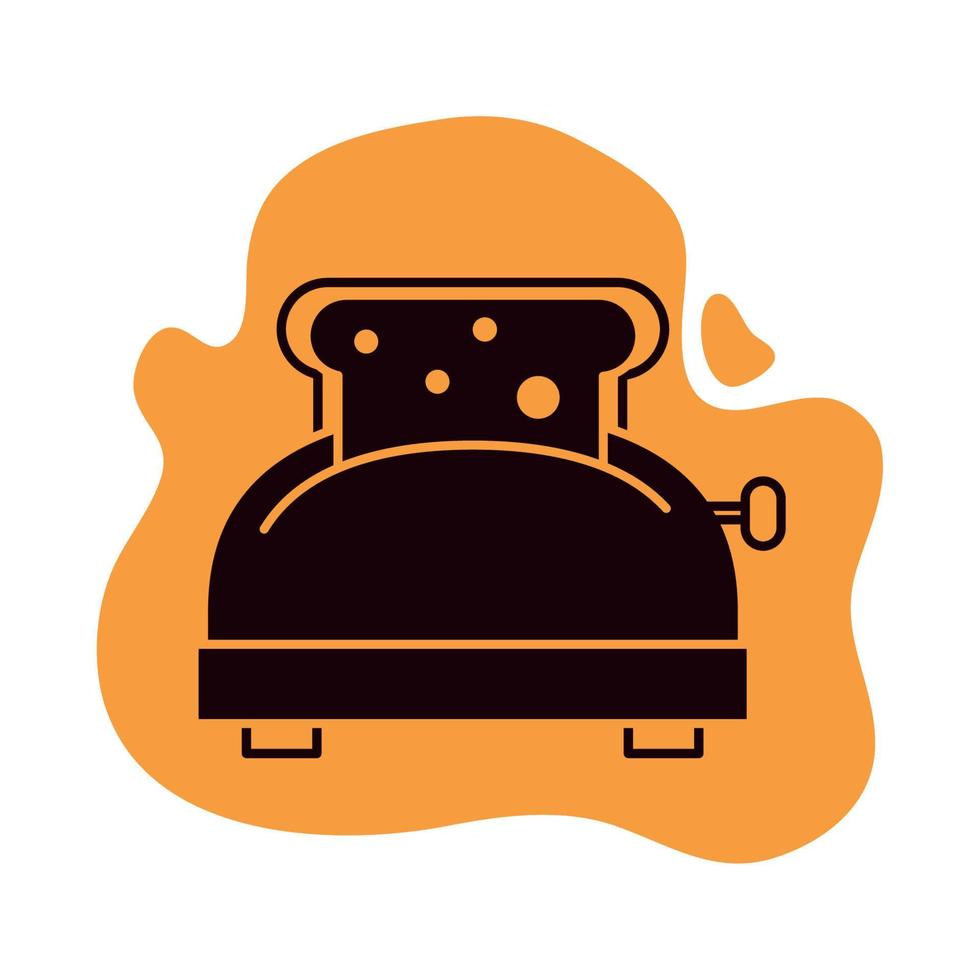 cooking toaster and bread vector