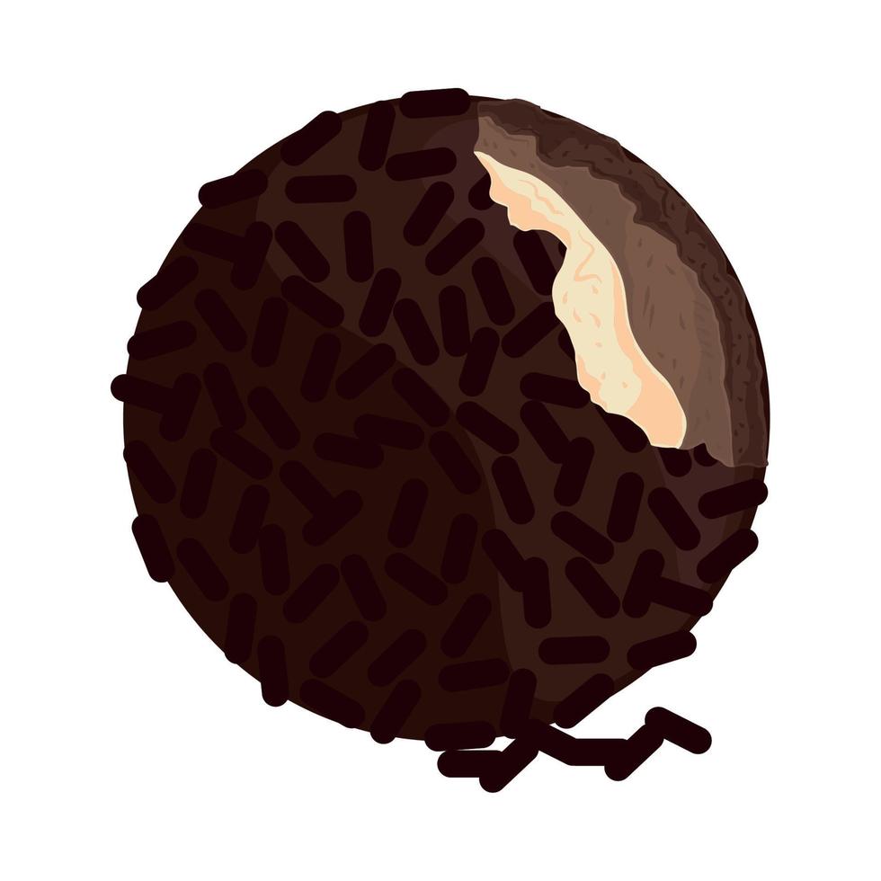 bitten chocolate candy vector
