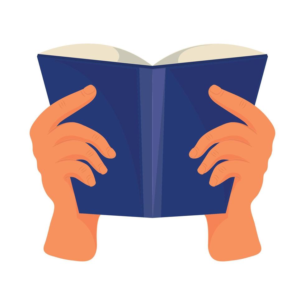 hands with book icon vector