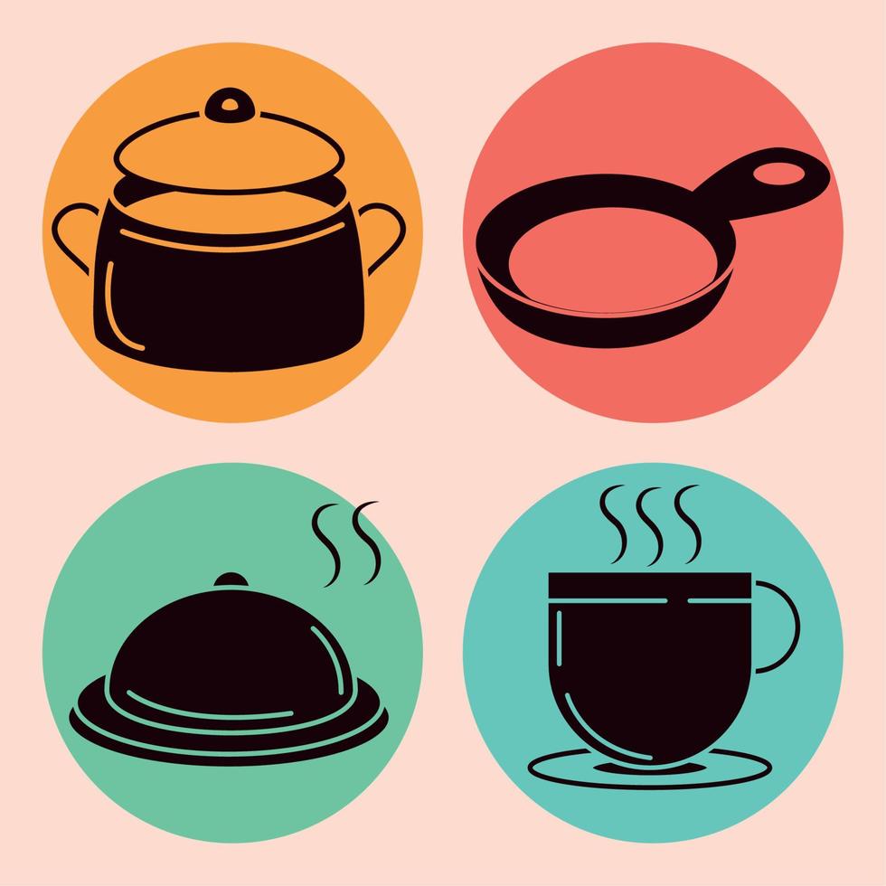 icon collection cooking vector