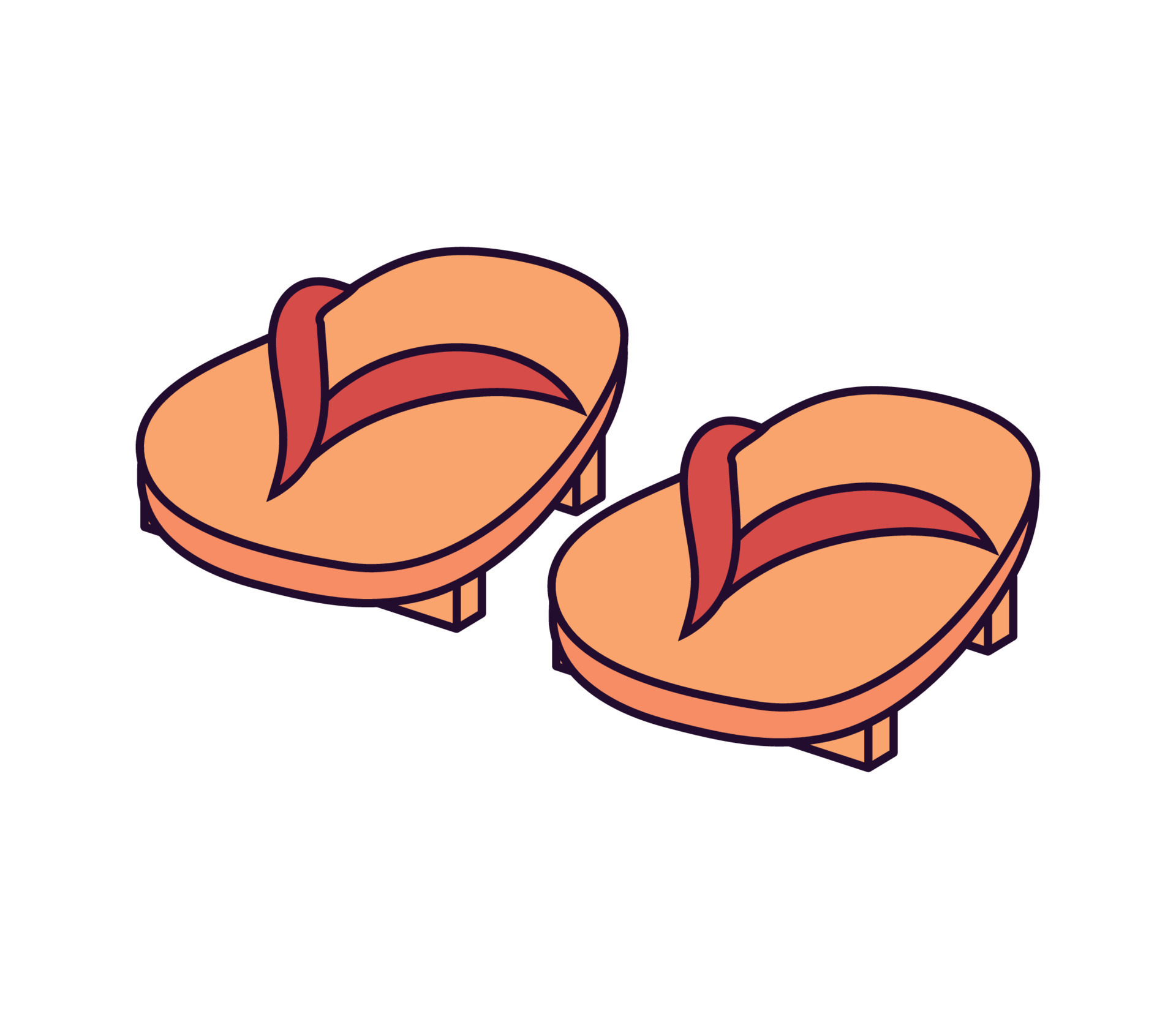 japanese wooden shoes 11484404 Vector Art at Vecteezy