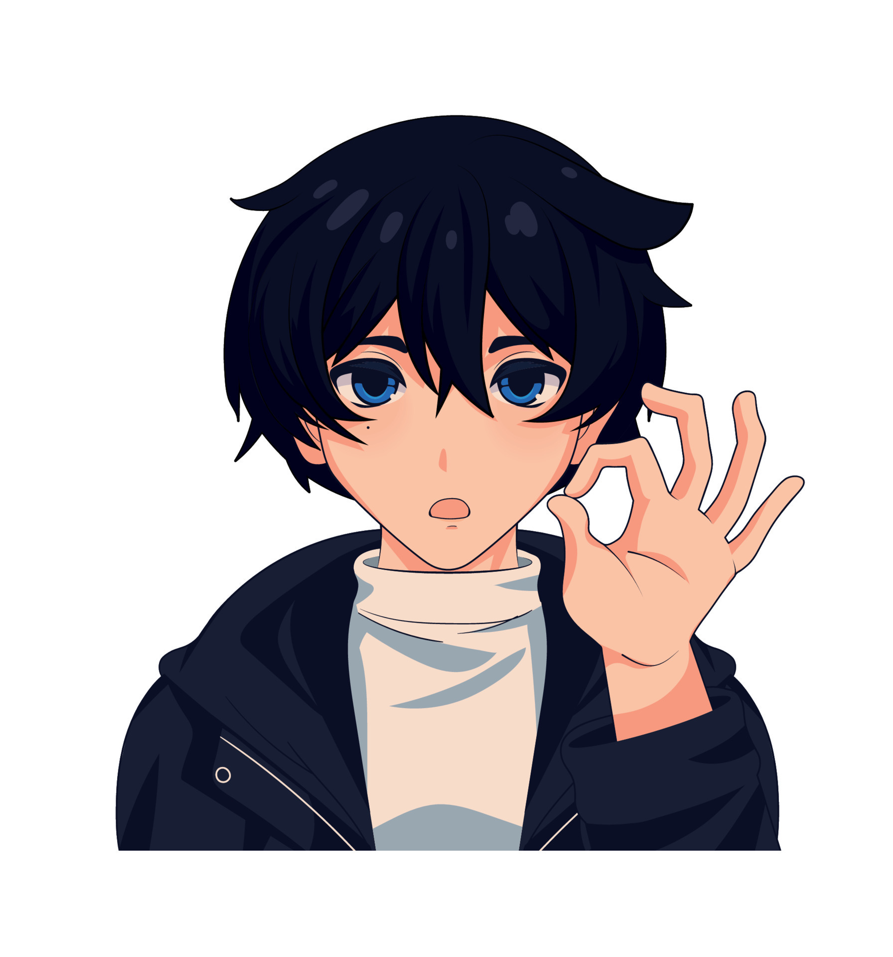 Premium Vector  Anime boy or man cartoon icon