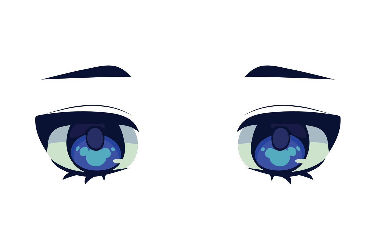 primer plano de ojos de anime vector