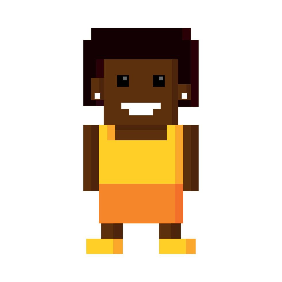 afro woman pixel 8 bit vector