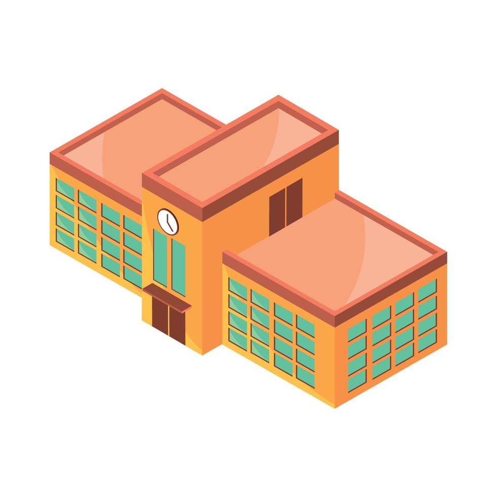 isometric school building vector