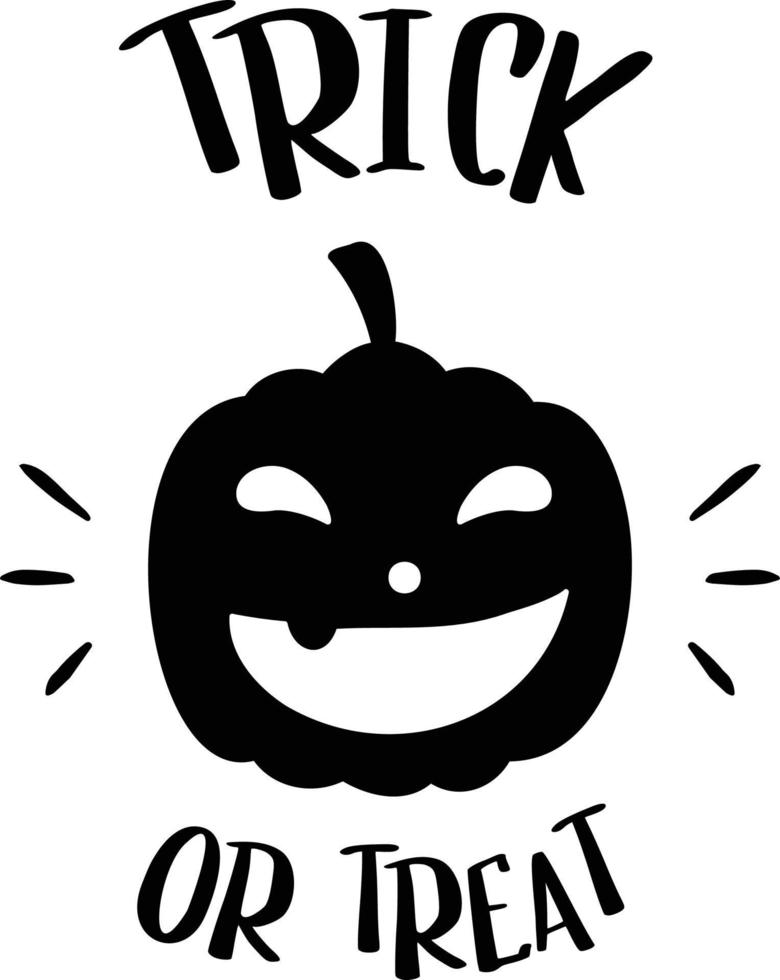 trick or treat lettering illustration vector