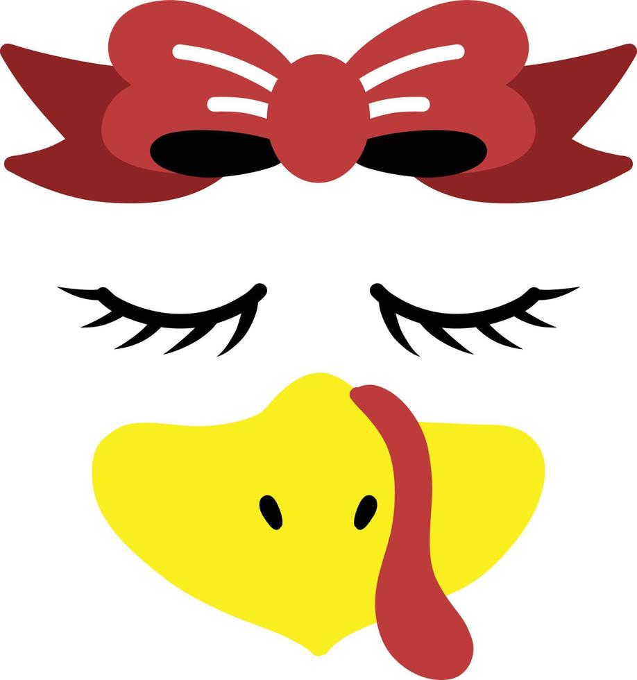 Hand Drawn turkey face illustration vector